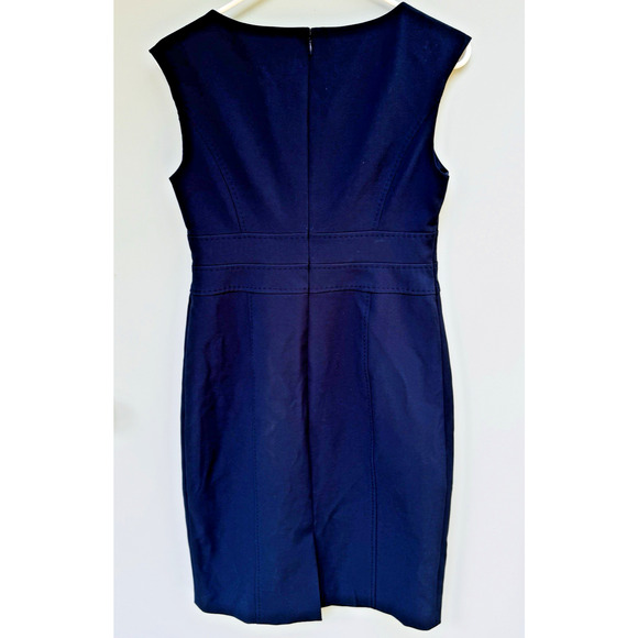 Brooks Brothers Women's Cotton Blend Sheath Dress Sleeveless Navy Blue 6 Petite - Picture 4 of 7
